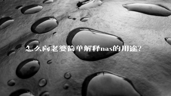 怎么向老婆简单解释nas的用途？